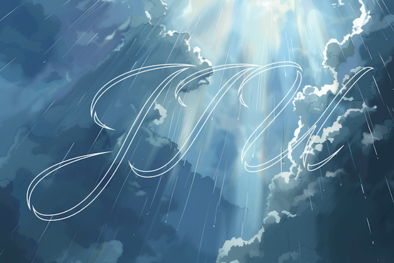 HIMOROGI 2nd Album『JIU』のジャケット写真。雲の切れ間から見える晴れの兆しのイラスト。