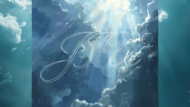 HIMOROGI 2nd Album『JIU』のジャケットと雲のイラストを重ねた画像。