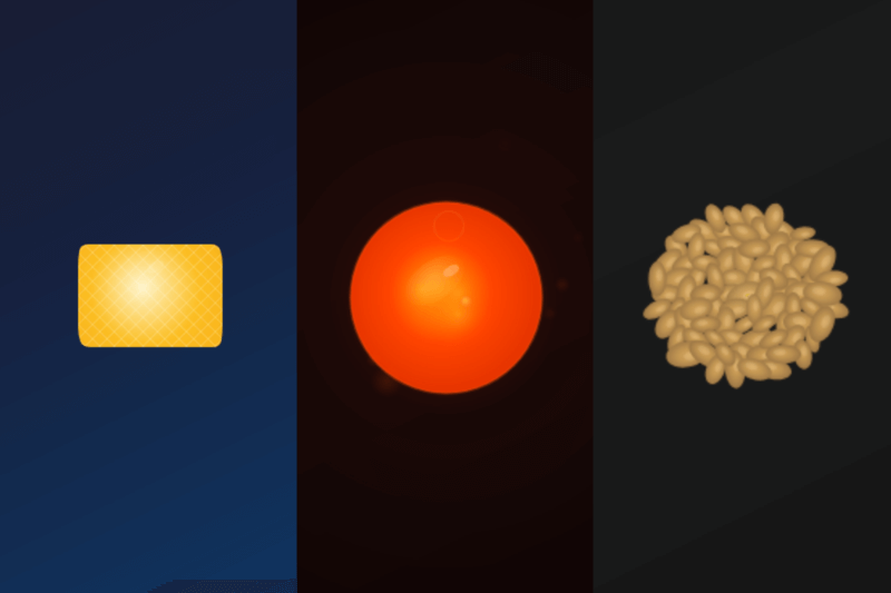 Webアプリ『ASMR Tap-Tap』内で遊べるスポンジとマグマと納豆の画像