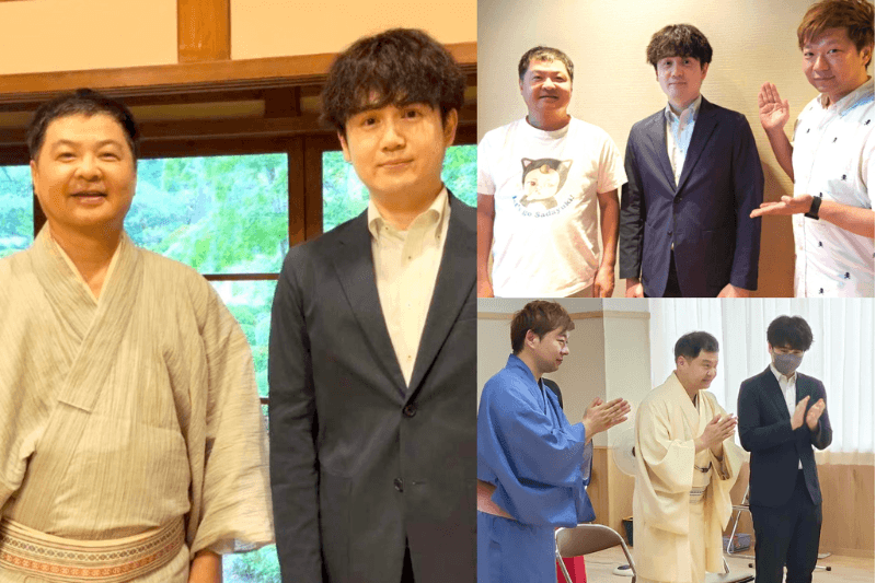 月亭方正さんときり亭たん方さんと音楽クリエイターの写真